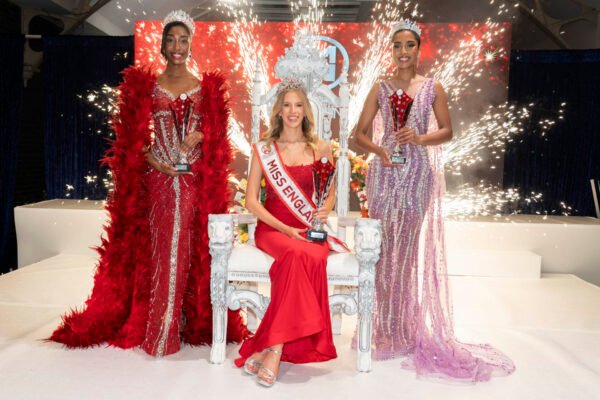 L_R Lisa Austin, 25 from Wembley 1sr runner up, Grace Richardson 20 from Leicester Miss ENgland 2025 , 2nd runner u[ Evanjeline Elchanar 24 from Birmingham